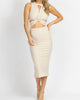Multi-Cutout Midi Dress In Seashell - thumbnail