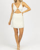 Open Front Twist Mini Dress In Cream - thumbnail