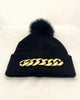 Posh Hat With Gold Chain In Black - thumbnail
