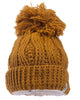 Pom Rib Fold Hat In Honey - thumbnail