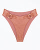 Rebecca Ribbed O-Ring Bikini Bottom In Blush - thumbnail