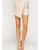Satin Wrap Skort In Taupe - thumbnail