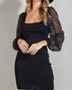 Sequin Sleeve Bodycon Dress In Black - thumbnail