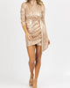 Sequin Mockneck Mini Dress In Rose Gold - thumbnail