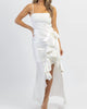Siobhan Side Ruffle Dress In White - thumbnail