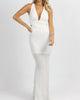 Slinky Cutout Lined Maxi Dress In White - thumbnail