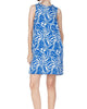Ruffles Square Back Dress In Royal Print - thumbnail