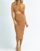 Ribbed Crossover Midi Dress In Sierra - thumbnail