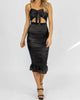 Silky Front Cutout Midi In Black - thumbnail