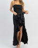 Siobhan Side Ruffle Dress In Black - thumbnail