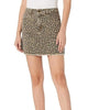 Stevie Leopard Denim Skirt In Tan - thumbnail
