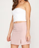 Thigh Slit Mini Skirt In Misty Pink - thumbnail