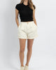 The Harleigh Pleated Short In White - thumbnail