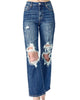 Straight Leg High Rise Jean In Dark Wash - thumbnail
