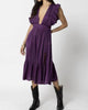 The Jessie Midi Dress In Deep Purple - thumbnail