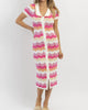 Stripe Crochet Midi Dress In Siesta Pink - thumbnail