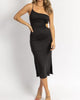 Soft Open Side One-Shoulder Midi Dress In Black - thumbnail