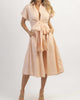 Sunny Days Bow Midi Dress In Pink - thumbnail