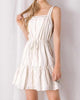 Striped And X Print Dress In Ivory - thumbnail