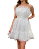 Strapless Organza Mini Dress In White - thumbnail