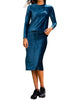 Velour Sport Skirt In Peacock - thumbnail
