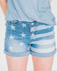 Usa Flag Denim Short In Blue - thumbnail