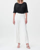 Twill Wide Leg Pants In Ivory - thumbnail
