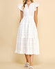 Trixie Tiered Dress In White - thumbnail