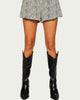 Zebra-Print Textured High-Waisted Shorts In Beige/Black - thumbnail