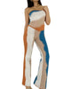 Knit Pant Set In Blue + Orange - thumbnail