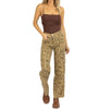 Abstract High Rise Flare Jean In Taupe - thumbnail