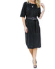 The Tristen Faux Suede Dress in Black - thumbnail