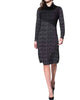 Cowl Neck Sweater Dress In Black - thumbnail