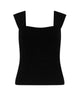 Mosella Compact Cap Sleeve Knit Top in Black - thumbnail