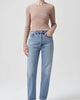Alma Shrunken Crew Neck Top in Wafer - thumbnail