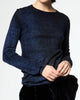 Light Cashmere Wool Round Neck Pullover in Midnight - thumbnail