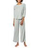 3/4 Sleeve Sleepwear Set in Heather Grey - thumbnail