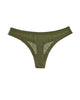 Mesh Lace Trim Thong Panty in Moss - thumbnail