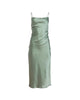 Cowl Neck Slip Dress In Sage - thumbnail