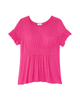 Leilani Short Flared Sleeve Smocked Waist Tee - thumbnail