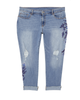 Roni Embroidered Skinny Jean with Studs and Fray Hem - thumbnail