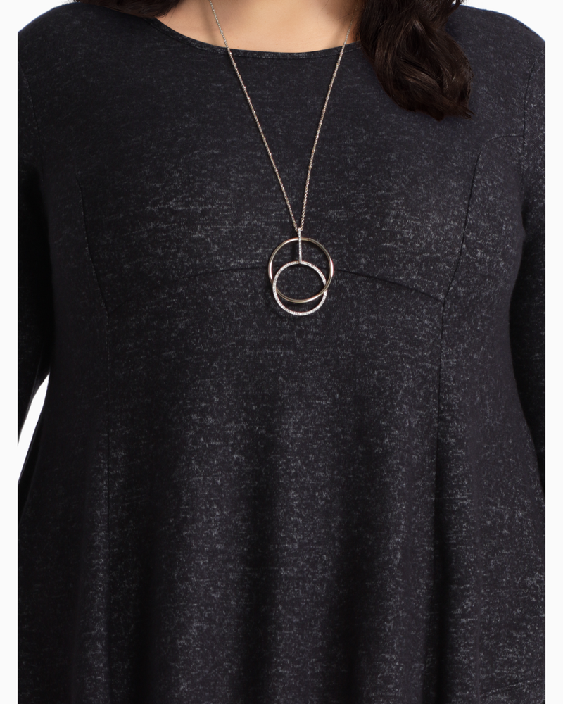 Victoria Pendant Necklace with Pave Detail | Gold / Silver