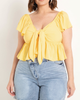 Bella Tie Front Peplum Top - thumbnail