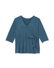 Randi Short Sleeve Faux Wrap Knit Peplum Top - thumbnail