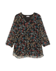Samantha V-Neck Sheer 3/4 Sleeve Blouse - thumbnail