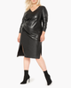 Katie Faux Leather V-Neck Dress - thumbnail