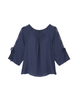 Bradie Flare Sleeve Blouse with Sleeve Accents - thumbnail