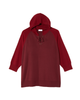 Reyes 3/4 Sleeve Lace Up Hooded Sweater - thumbnail