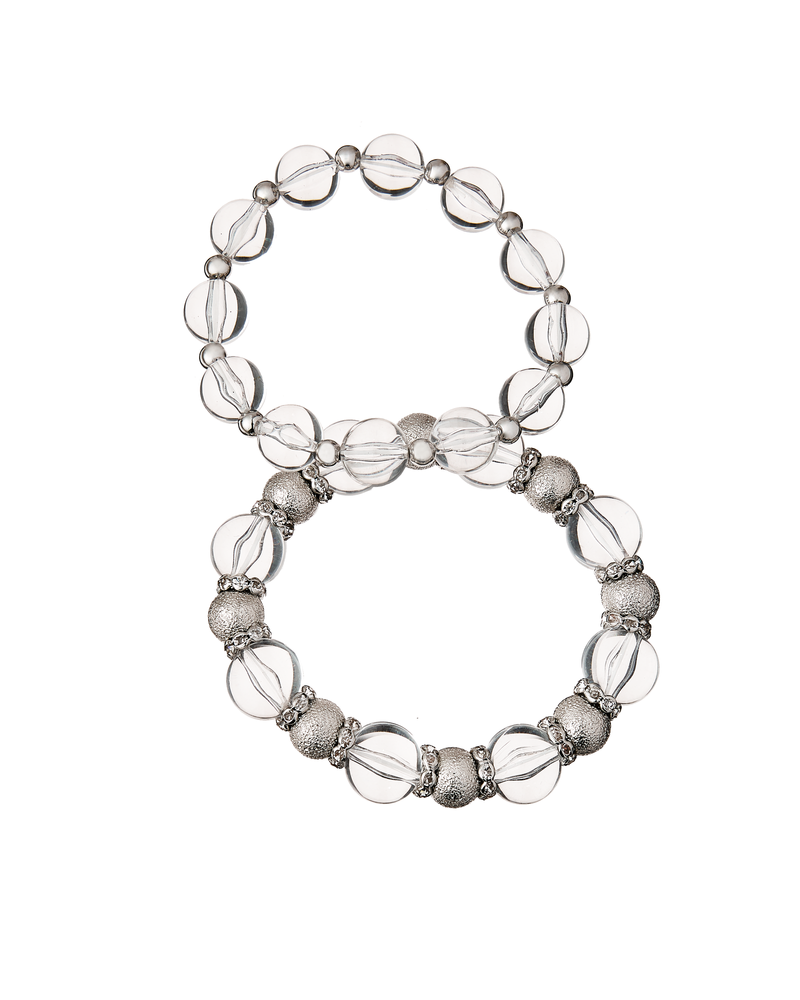 Blanchard Beaded Stretch Bracelet | Silver