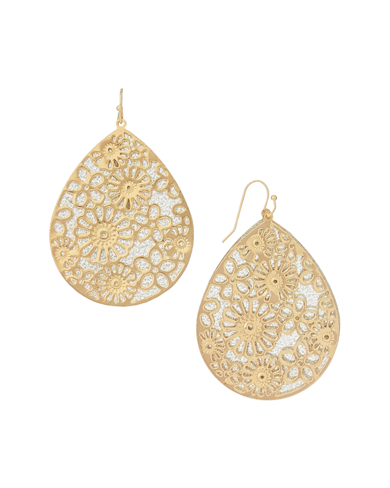 Ari Teardrop Filigree Earrings | Gold / Silver